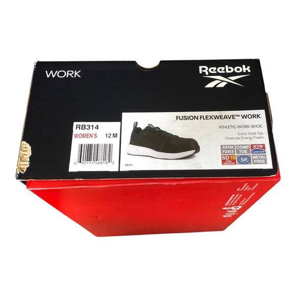 Reebok NIB Fusion Flex Weave Work Athletic Work Shoe Extra Wide Toe Blk Teal 12M - Picture 10 of 12